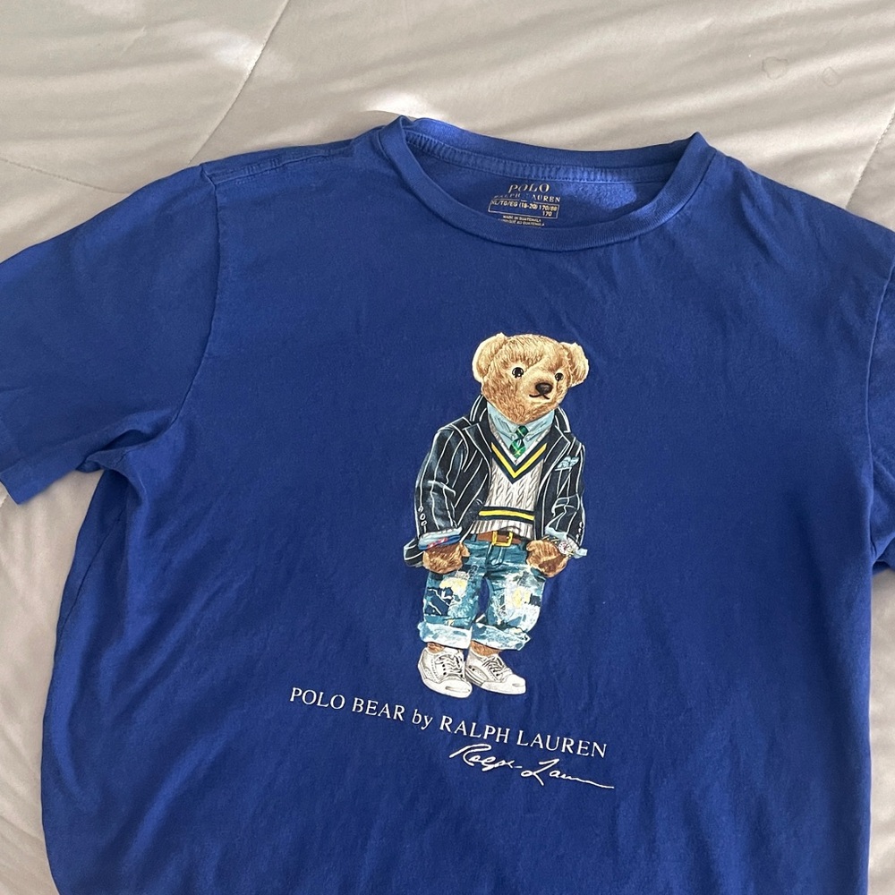 Ralph Lauren Kids Royal Blue Polo Bear Tee